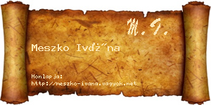 Meszko Ivána névjegykártya